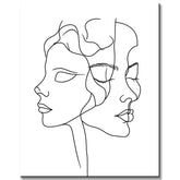 Painting by Numbers Art Minimalism Drawing Two Faces II